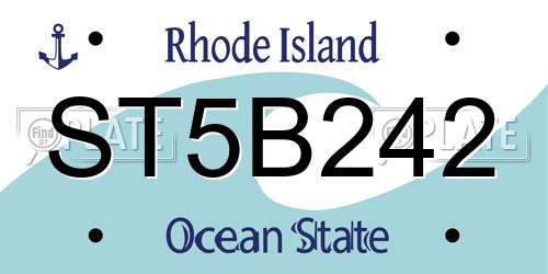 ST5B242 Rhode Island License Plate