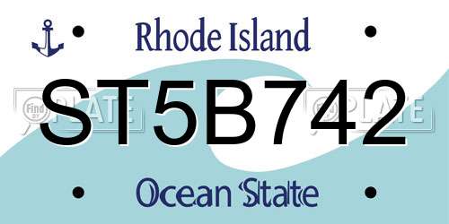 ST5B742 Rhode Island License Plate