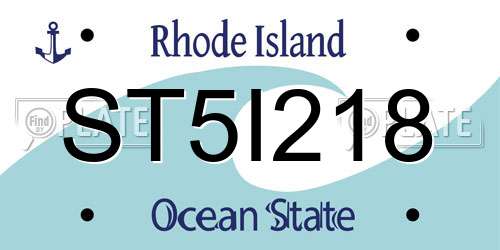 ST5I218 Rhode Island License Plate