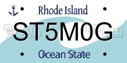 ST5M0G Rhode Island License Plate