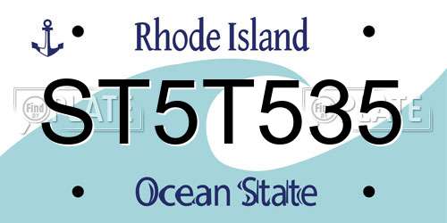 ST5T535 Rhode Island License Plate