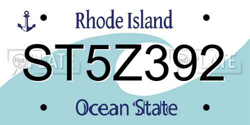 ST5Z392 Rhode Island License Plate