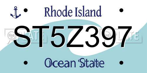 ST5Z397 Rhode Island License Plate