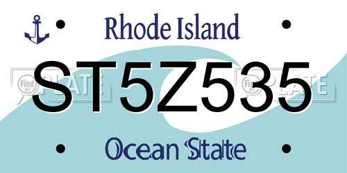 ST5Z535 Rhode Island License Plate