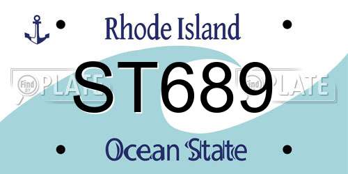 ST689 Rhode Island License Plate