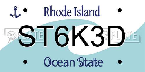 ST6K3D Rhode Island License Plate