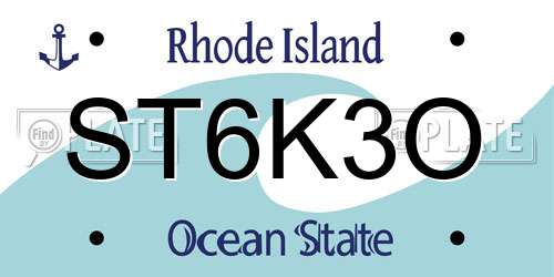 ST6K3O Rhode Island License Plate