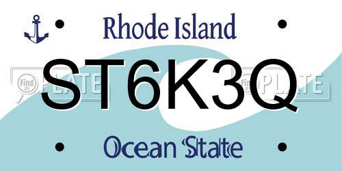 ST6K3Q Rhode Island License Plate