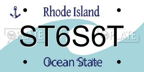 ST6S6T Rhode Island License Plate