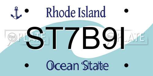 ST7B9I Rhode Island License Plate