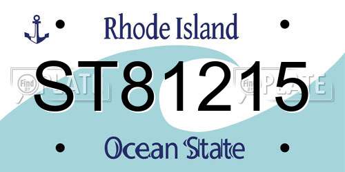 ST81215 Rhode Island License Plate