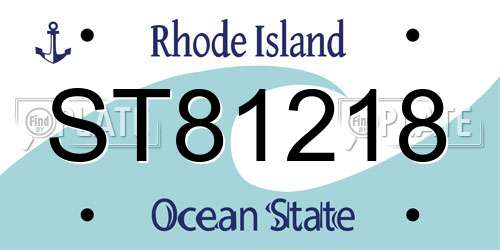 ST81218 Rhode Island License Plate