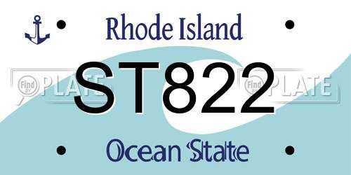 ST822 Rhode Island License Plate