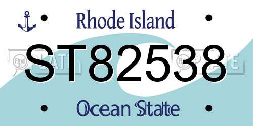 ST82538 Rhode Island License Plate