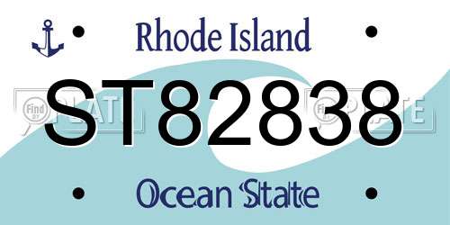 ST82838 Rhode Island License Plate