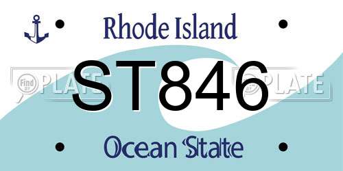 ST846 Rhode Island License Plate