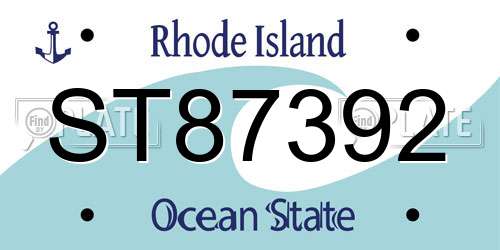ST87392 Rhode Island License Plate