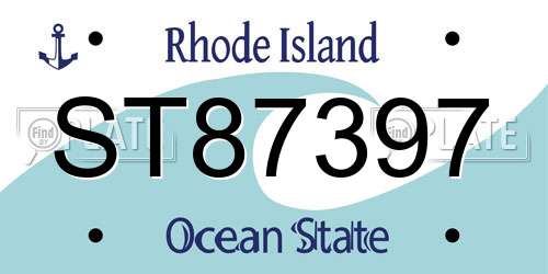 ST87397 Rhode Island License Plate