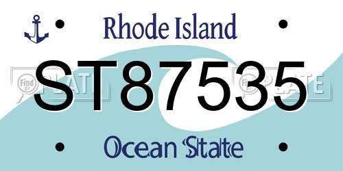 ST87535 Rhode Island License Plate