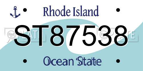 ST87538 Rhode Island License Plate