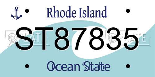 ST87835 Rhode Island License Plate