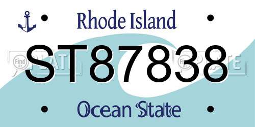 ST87838 Rhode Island License Plate