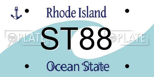 ST88 Rhode Island License Plate