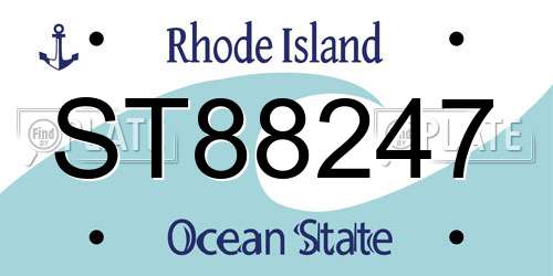 ST88247 Rhode Island License Plate