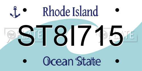 ST8I715 Rhode Island License Plate