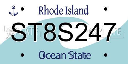 ST8S247 Rhode Island License Plate