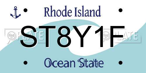 ST8Y1F Rhode Island License Plate