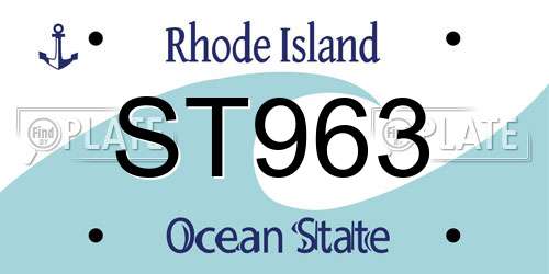 ST963 Rhode Island License Plate