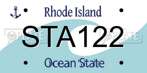 STA122 Rhode Island License Plate