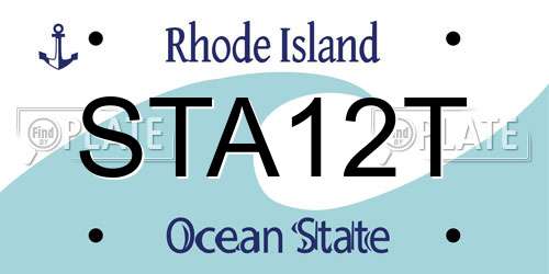 STA12T Rhode Island License Plate