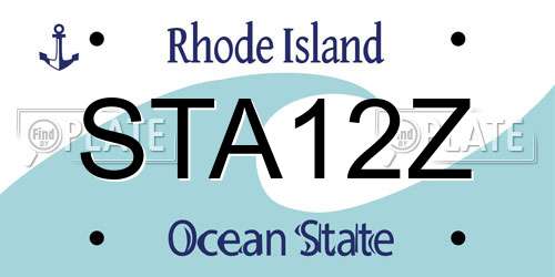 STA12Z Rhode Island License Plate