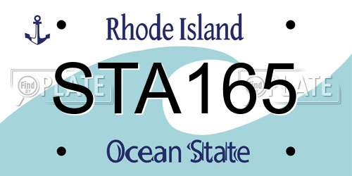 STA165 Rhode Island License Plate
