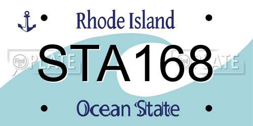 STA168 Rhode Island License Plate