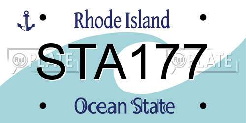 STA177 Rhode Island License Plate