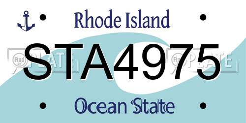 STA4975 Rhode Island License Plate