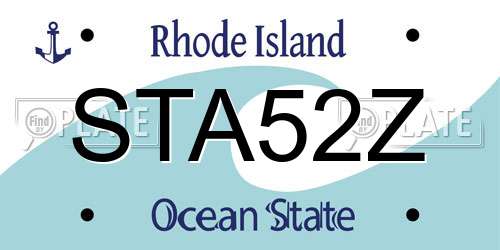 STA52Z Rhode Island License Plate