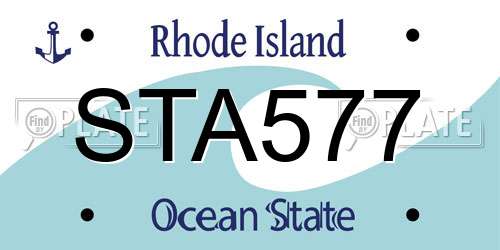STA577 Rhode Island License Plate