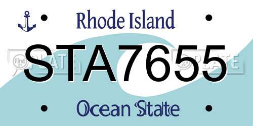 STA7655 Rhode Island License Plate