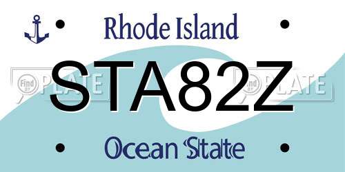 STA82Z Rhode Island License Plate