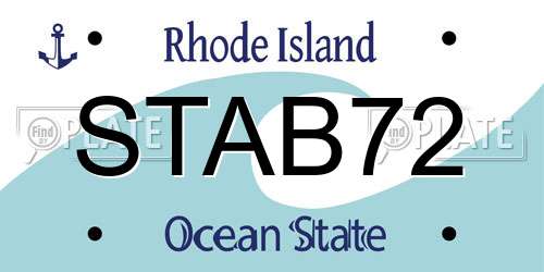 STAB72 Rhode Island License Plate
