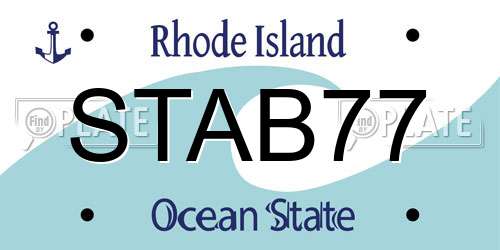 STAB77 Rhode Island License Plate