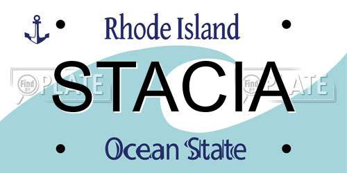 STACIA Rhode Island License Plate