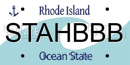 STAHBBB Rhode Island License Plate