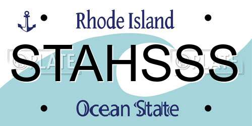 STAHSSS Rhode Island License Plate