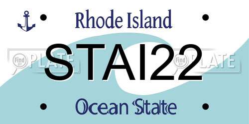 STAI22 Rhode Island License Plate
