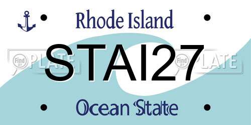 STAI27 Rhode Island License Plate